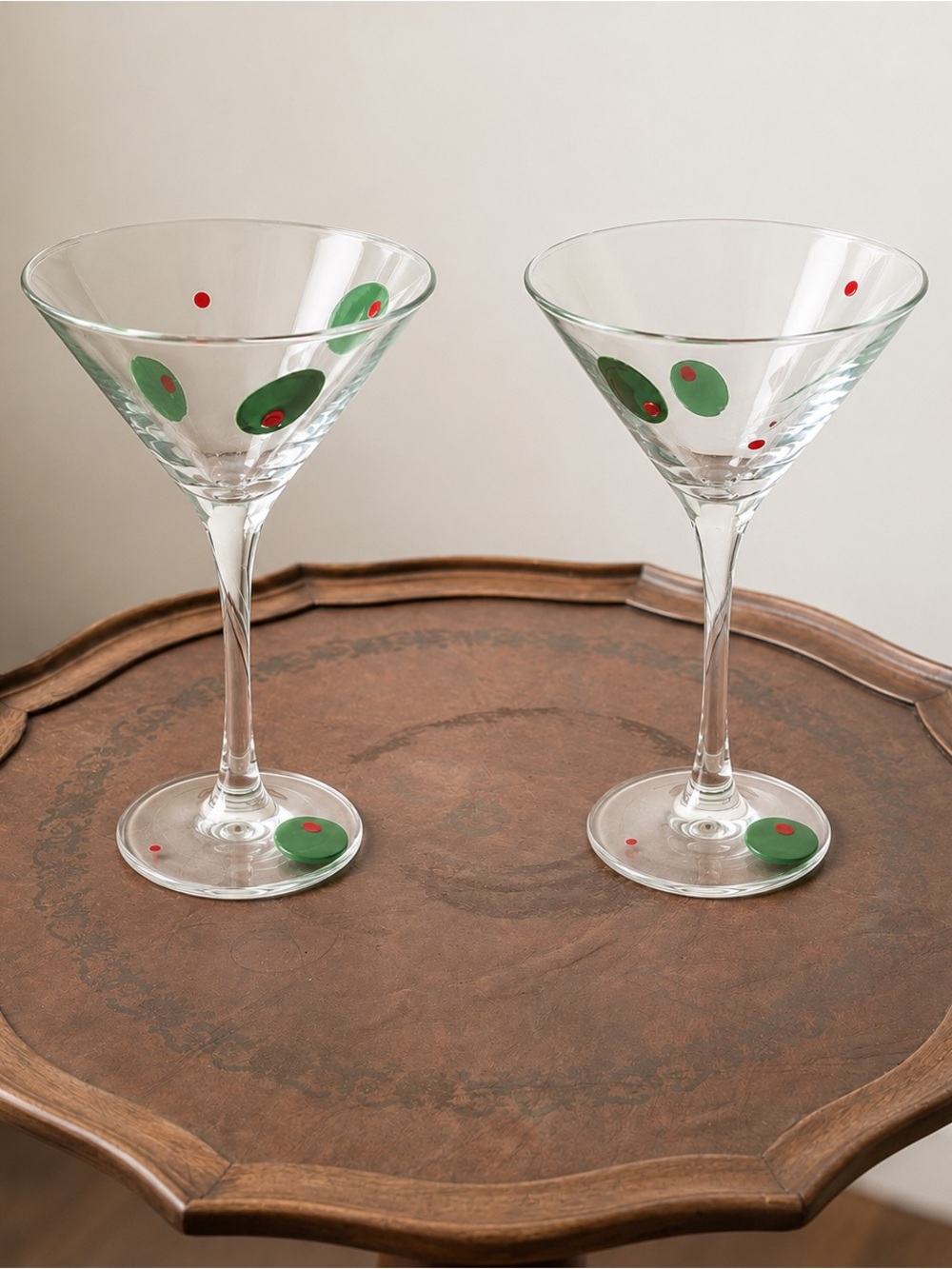 NWOT Martini Cocktail Set – Stainless Steel Shaker & 2 Olive Martini Glasses